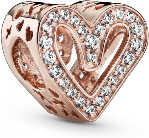 Cham Pandora Corazón 788692C01 Plata primera ley Mujer Rose، مقاس واحد، معدن، زركونيا مكعب, one size, معدن, زركونيا مكعب in Saudi Arabia