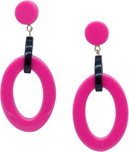 SARTS Acrylic Lightweight Dangle Drop Earrings Retro Simple Resin Statement Geometric Hollow Dangling Stud Post Earring for Women Girls in Saudi Arabia