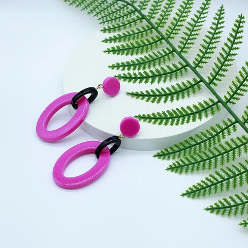 SARTS Acrylic Lightweight Dangle Drop Earrings Retro Simple Resin Statement Geometric Hollow Dangling Stud Post Earring for Women Girls in Saudi Arabia