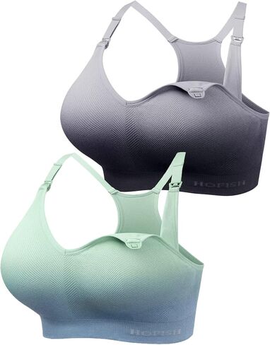 HOFISH Support Nursing Bras for Breastfeeding Medium Impact Maternity & Nursing Sports Bra Seamless Racerback Pregnancy Bra in Saudi Arabia