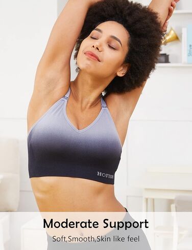 HOFISH Support Nursing Bras for Breastfeeding Medium Impact Maternity & Nursing Sports Bra Seamless Racerback Pregnancy Bra in Saudi Arabia