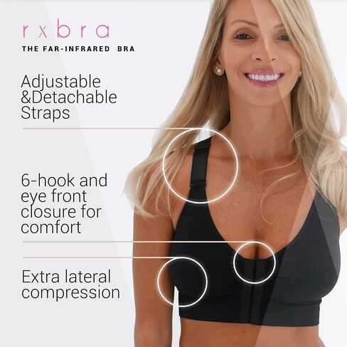 حمالة صدر RXBRA لما بعد الجراحة مع إغلاق أمامي وأشرطة قابلة للتعديل - دعم للنساء بعد تكبير الثدي واستئصال الثدي in Saudi Arabia