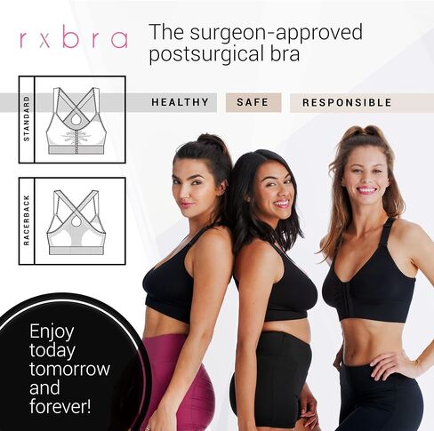 حمالة صدر RXBRA لما بعد الجراحة مع إغلاق أمامي وأشرطة قابلة للتعديل - دعم للنساء بعد تكبير الثدي واستئصال الثدي in Saudi Arabia