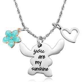 MIXJOY Stitch Cartoon Cute Necklace Gifts for Women Girls, Inspired Stitch Birthday for Granddaughter Daughter Niece