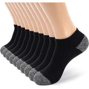 MONFOOT Women's and Men's 4-10 Pack Cotton Cushioned Low Cut Ankle Socks