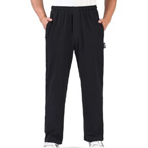 Zoulee Men's Casual Cotton Jogger Sweatpants Zipper Front Pants in Kuwait