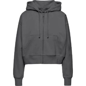 PUWEI Women's Casual Zip Up Drawstring Cropped Hoodie Hooded Crop Jacket Top with Pockets in Kuwait