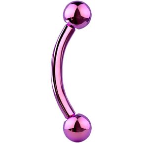 Pierced Owl - 16GA G23 Implant Grade Titanium Internally Threaded Ball Ends Cartilage Helix Rook Eyebrow Curved Barbell