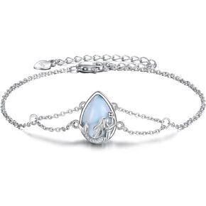 POPLYKE Sterling Silver Ocean Beaded Charm Adjustable Bracelets for Women Birthday Gift