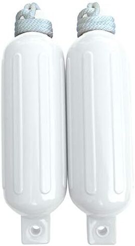Dock Edge + Twin Eye, Dolphin Boat Fender, Ribbed, 5.5"x20", White, 2-Pack in Saudi Arabia