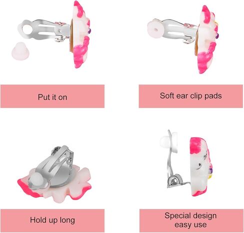 Hicdaw 25Pairs Kids Clip On Earrings Clip On Earrings for Girls Play Earrings for Party Favor Kids Princess Play Jewelry in Saudi Arabia