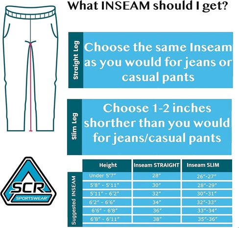 SCR 30/33/36 Inseam Mens Sweatpants with Pockets Tapered Joggers Men Slim Fit Open Bottom Pants Tall, Extra Long in Saudi Arabia