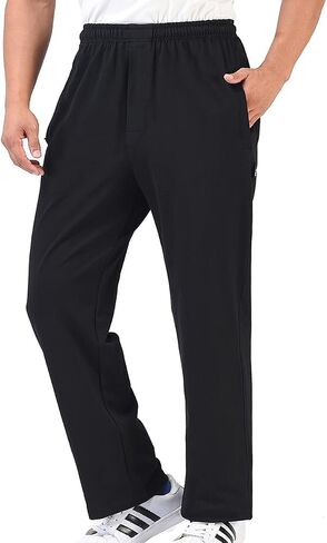 Zoulee Men's Casual Cotton Jogger Sweatpants Zipper Front Pants in Kuwait
