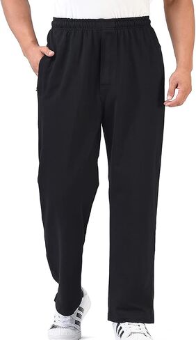 Zoulee Men's Casual Cotton Jogger Sweatpants Zipper Front Pants in Kuwait