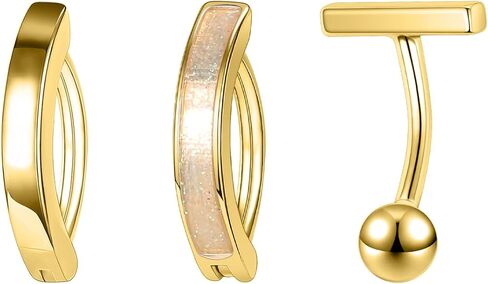 AccGin Opal Belly Button Ring Navel Rings Belly Rings for Women Hypoallergenic Belly Button Rings Surgical Steel Clicker Belly Button Ring Simple Belly Piercing Belly Button Piercing Jewelry Silver Gold in Kuwait