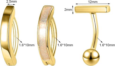 AccGin Opal Belly Button Ring Navel Rings Belly Rings for Women Hypoallergenic Belly Button Rings Surgical Steel Clicker Belly Button Ring Simple Belly Piercing Belly Button Piercing Jewelry Silver Gold in Kuwait