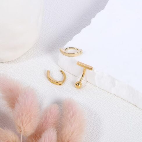 AccGin Opal Belly Button Ring Navel Rings Belly Rings for Women Hypoallergenic Belly Button Rings Surgical Steel Clicker Belly Button Ring Simple Belly Piercing Belly Button Piercing Jewelry Silver Gold in Kuwait