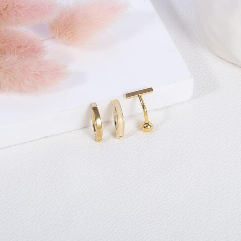 AccGin Opal Belly Button Ring Navel Rings Belly Rings for Women Hypoallergenic Belly Button Rings Surgical Steel Clicker Belly Button Ring Simple Belly Piercing Belly Button Piercing Jewelry Silver Gold in Kuwait