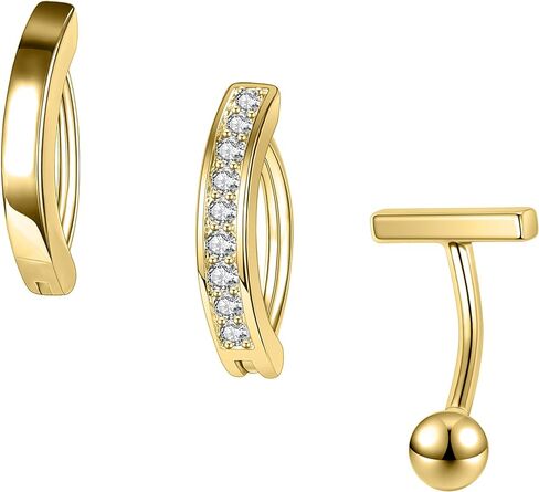 AccGin Opal Belly Button Ring Navel Rings Belly Rings for Women Hypoallergenic Belly Button Rings Surgical Steel Clicker Belly Button Ring Simple Belly Piercing Belly Button Piercing Jewelry Silver Gold in Kuwait