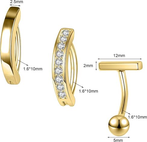 AccGin Opal Belly Button Ring Navel Rings Belly Rings for Women Hypoallergenic Belly Button Rings Surgical Steel Clicker Belly Button Ring Simple Belly Piercing Belly Button Piercing Jewelry Silver Gold in Kuwait