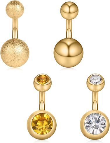 Ruifan 14G 6mm 1/4 Inch 316L Surgical Steel Short Belly Earring Navel Button Rings 3-5PCS in Kuwait