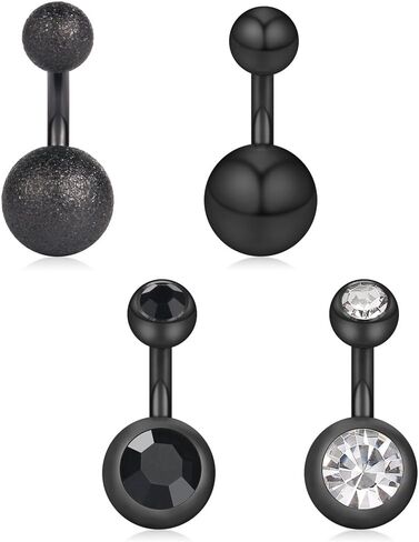 Ruifan 14G 6mm 1/4 Inch 316L Surgical Steel Short Belly Earring Navel Button Rings 3-5PCS in Kuwait