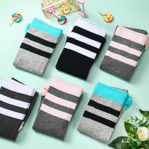 Tisancy 8 Pairs Pregnancy Compression Socks for Women 20-30 mmHg Stripe Maternity Compression Socks Pregnant Calf Circulation Support Socks for Women Travel, 4 Styles in Saudi Arabia