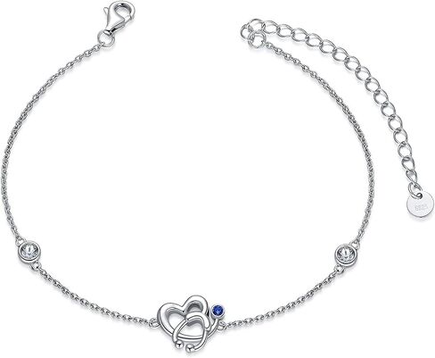 AOBOCO Stethoscope Bracelet for Women 925 Sterling Silver Heart Charm Bracelet with Birthstone Crystals, White Coat Ceremony Gifts for Women Nurse Doctor RN Medical Student in Saudi Arabia
