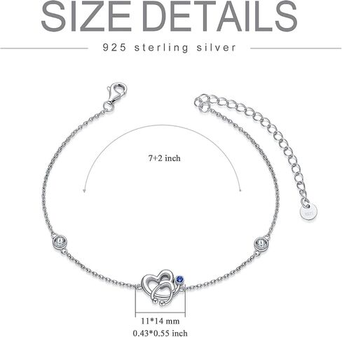 AOBOCO Stethoscope Bracelet for Women 925 Sterling Silver Heart Charm Bracelet with Birthstone Crystals, White Coat Ceremony Gifts for Women Nurse Doctor RN Medical Student in Saudi Arabia
