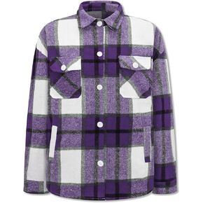 SANGTREE Girls Womens Flannel Shirt Long Sleeve Button Down Plaid Shirt Jacket, 3 Months - US 2XL