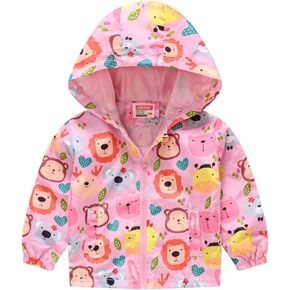 TUIJI Toddler Boys Girls Cartoon Print Zip Jacket Hooded Trench Lightweight Kids Coats Windbreaker Casual Outerwear in Saudi Arabia