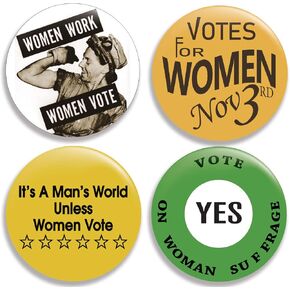 Votes for Women (Collection IV) Pinback Buttons/Pins (2.25 inches) Set of 4 in Kuwait