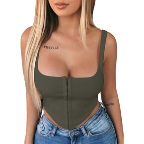 TOB Women's Sexy Sleeveless Central Single-Row Clasp Club & Night Out Crop Tank Top in Saudi Arabia