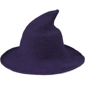 Durio Witch Hat Foldable Knitted Witch Hats for Women Halloween Wizard Hat for Cosplay Costume