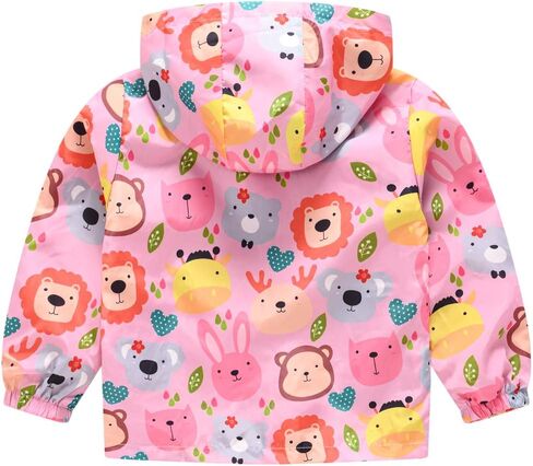 TUIJI Toddler Boys Girls Cartoon Print Zip Jacket Hooded Trench Lightweight Kids Coats Windbreaker Casual Outerwear in Kuwait