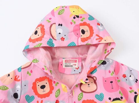 TUIJI Toddler Boys Girls Cartoon Print Zip Jacket Hooded Trench Lightweight Kids Coats Windbreaker Casual Outerwear in Kuwait
