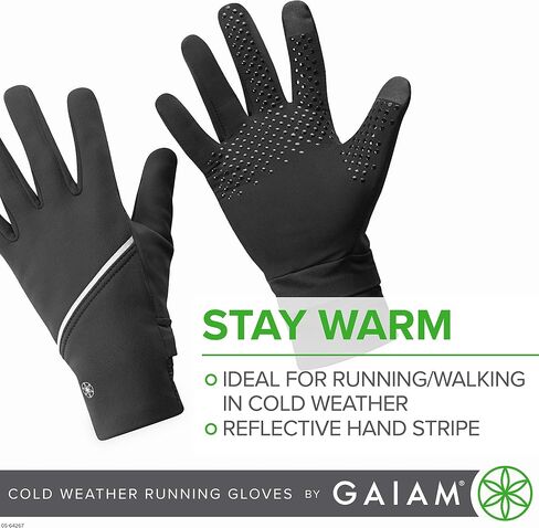 قفازات ركض Gaiam للسيدات تعمل باللمس في الطقس البارد متوافقة - معدات ركض دافئة للشتاء للنساء in Saudi Arabia