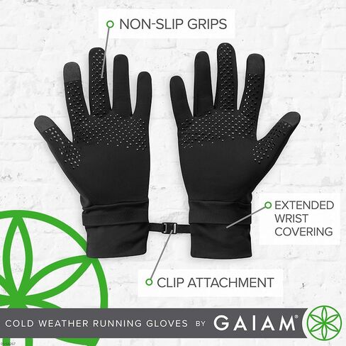 قفازات ركض Gaiam للسيدات تعمل باللمس في الطقس البارد متوافقة - معدات ركض دافئة للشتاء للنساء in Saudi Arabia