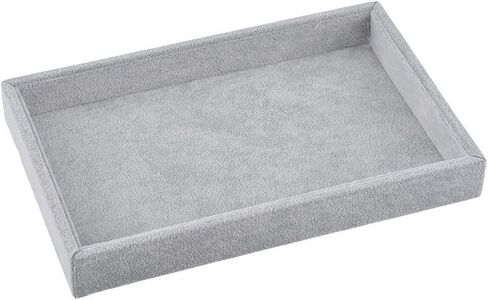 Valyria Velvet Empty Ring Earrings Tray Box Showcase Display Jewelry Organizer Beige in Saudi Arabia