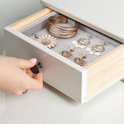 Valyria Velvet Empty Ring Earrings Tray Box Showcase Display Jewelry Organizer Beige in Saudi Arabia