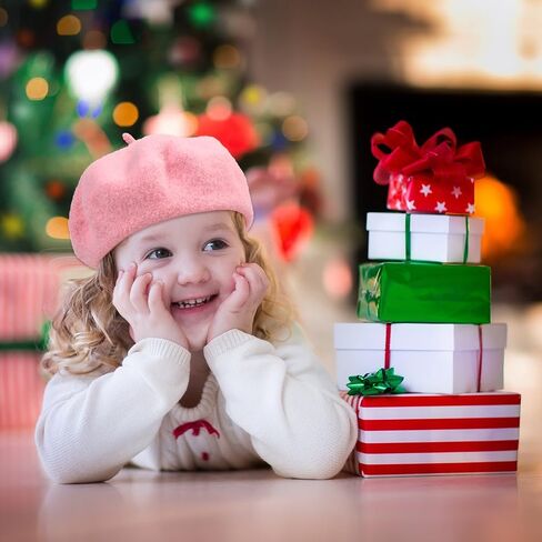 SATINIOR Beret Hat Kids Beret French Beanie Cap Artist Wool Hat Girls Beret Artist Costume for Children Kids Girls in Kuwait