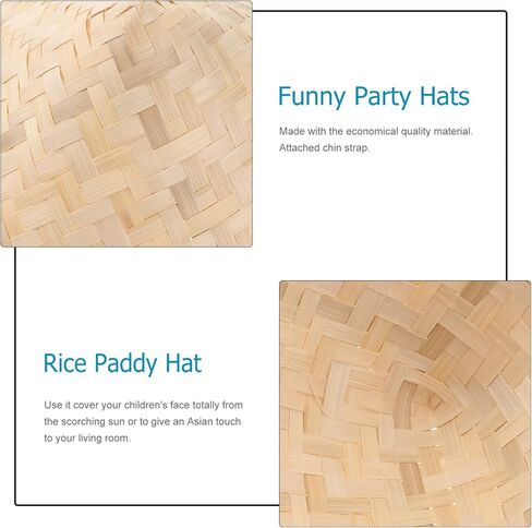 ULTNICE Chinese Farmer Rice Hats Oriental Straw Hat Traditional Straw Sun Hat Rice Patty Hat Rice Paddy Hat for Children Kids Teenagers in Saudi Arabia