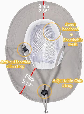 Camptrace Toddler Kids Sun Hat UPF 50+ for Boys Girls Beach Fishing Safari Hats with Neck Flap Sun Protection in Kuwait