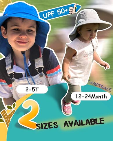 Camptrace Toddler Kids Sun Hat UPF 50+ for Boys Girls Beach Fishing Safari Hats with Neck Flap Sun Protection in Kuwait