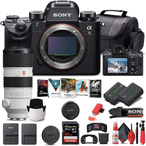 Sony Alpha a9 II Mirrorless Digital Camera (Body Only) (ILCE9M2/B) + Sony FE 70-200mm Lens + 64GB Memory Card + NP-FZ-100 Battery + Corel Photo Software + Case + External Charger + More (Renewed) in Saudi Arabia