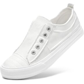 STQ Slip On Shoes Women Casual Canvas Sneakers with Memory Foam