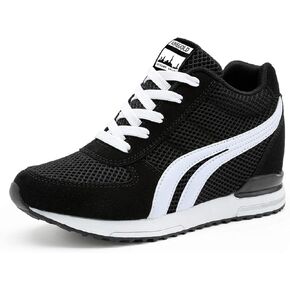 AONEGOLD Women's Platform Sneakers Wedges High Top Lace Up Shoes Increase Fashion Sneakers for Womens Girls