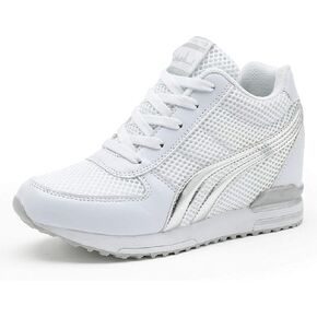 AONEGOLD Women's Platform Sneakers Wedges High Top Lace Up Shoes Increase Fashion Sneakers for Womens Girls