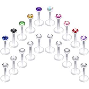 D.Bella 20g 16g Clear Earring Studs Nose Pin Cartilage Earring Invisible Plastic Tragus Labret Helix Earring Piercing Retainer 11mm in Kuwait