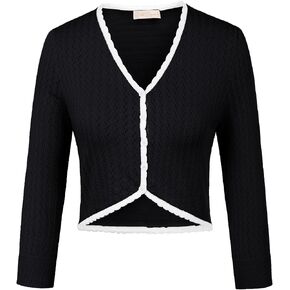 Womens 2023 Summer 3/4 Sleeve Bolero Shrug for Dress Open Front Scalloped Knit Cropped Cardigan Sweater Lightweight in Saudi Arabia